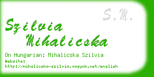 szilvia mihalicska business card